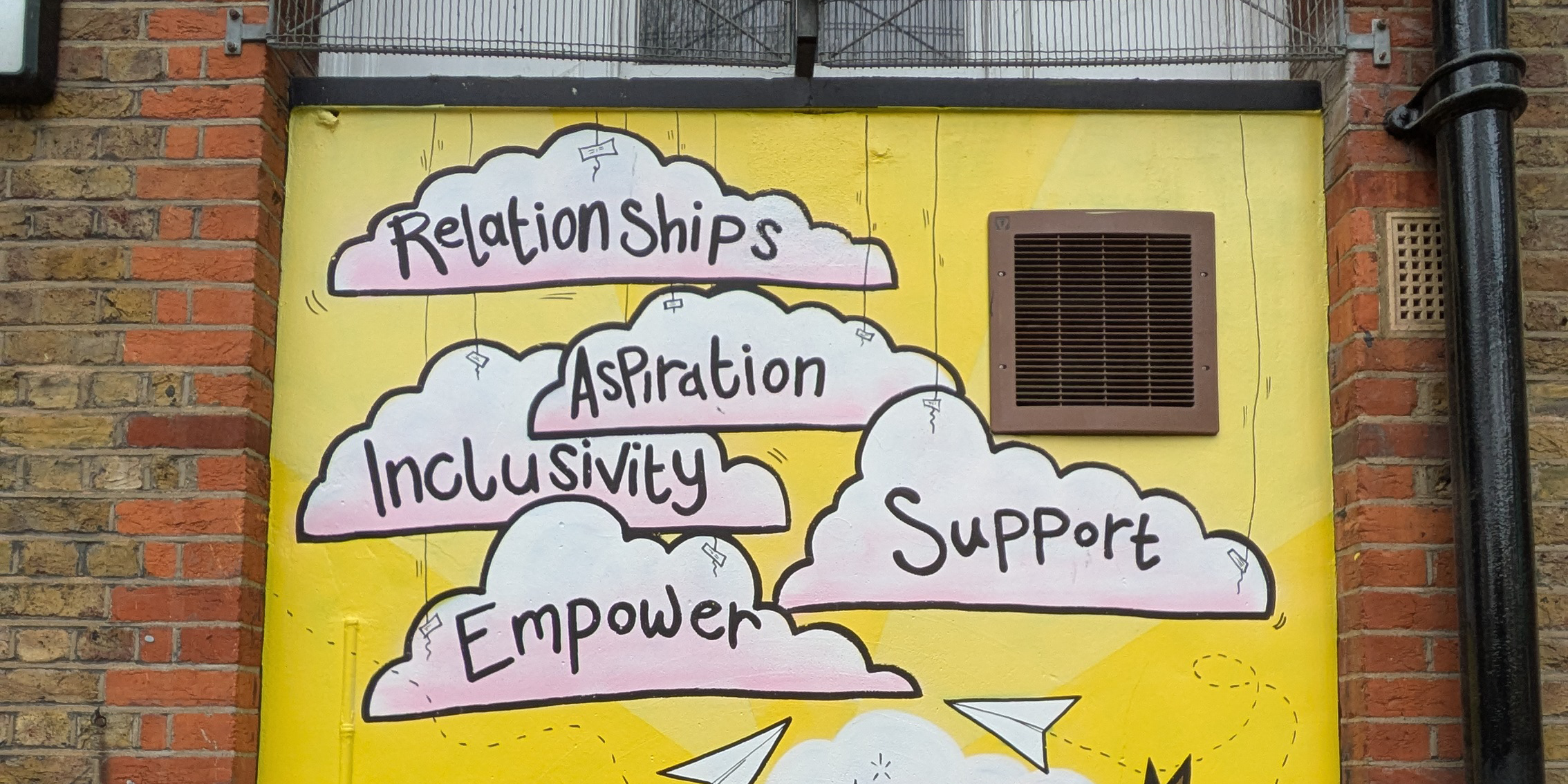 Student-led wall murals celebrating identity and inclusion